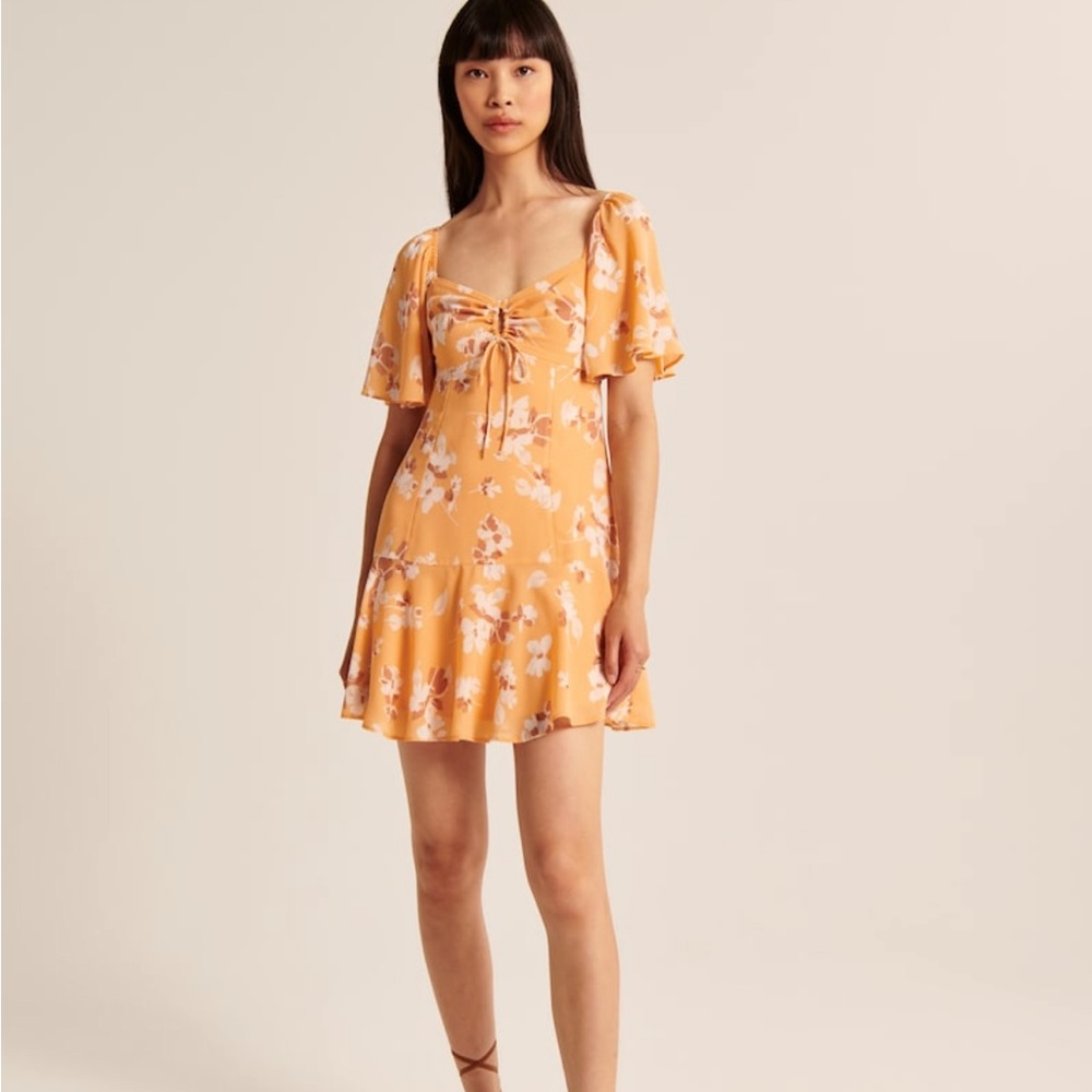 Abercrombie Flutter Sleeve Keyhole Mini Dress